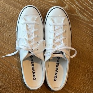 Converse All Star white sneakers slides LIKE NEW.